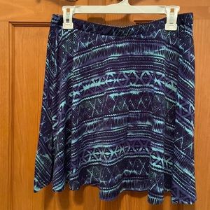Mossimo Blue Design Skirt, Elastic Waist